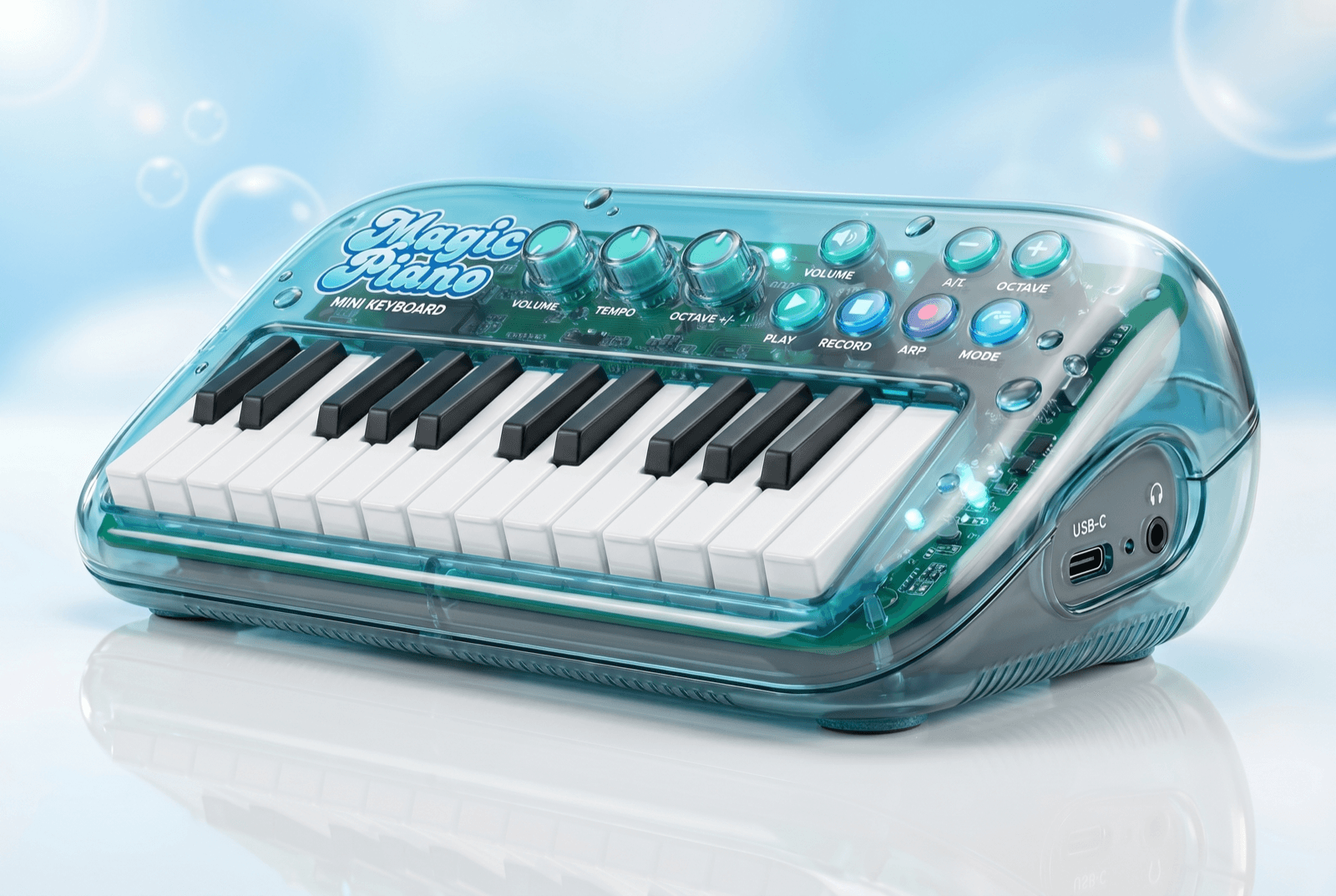 Magic Piano concept, a playful keyboard where any key plays the right note